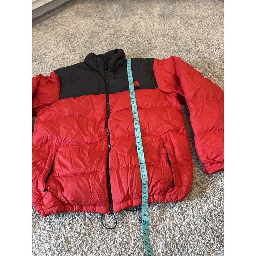 Men's The North Face Red Black Puffer Jacket 700 Fill Down Nupste Coat Large L